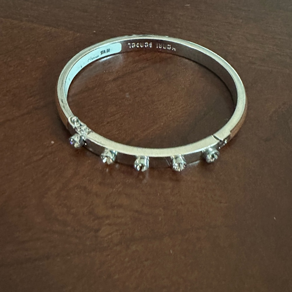 Gorgeous Vintage Henri Bendel New York Crystal Leather Hinge Bracelet 31.9g EUC